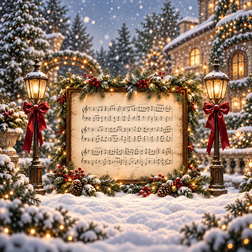Weihnachtlicher Hintergrund Festliche Notenblätter Weihnachtslied HQ610-176
