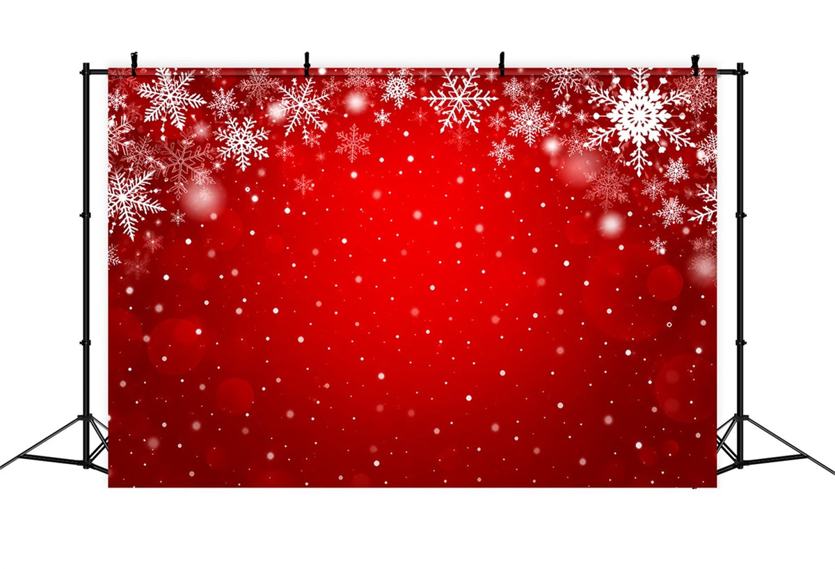 Weihnachtlicher Hintergrund Karmesinrote Schneeflocken Bokeh-Muster HQ610-178