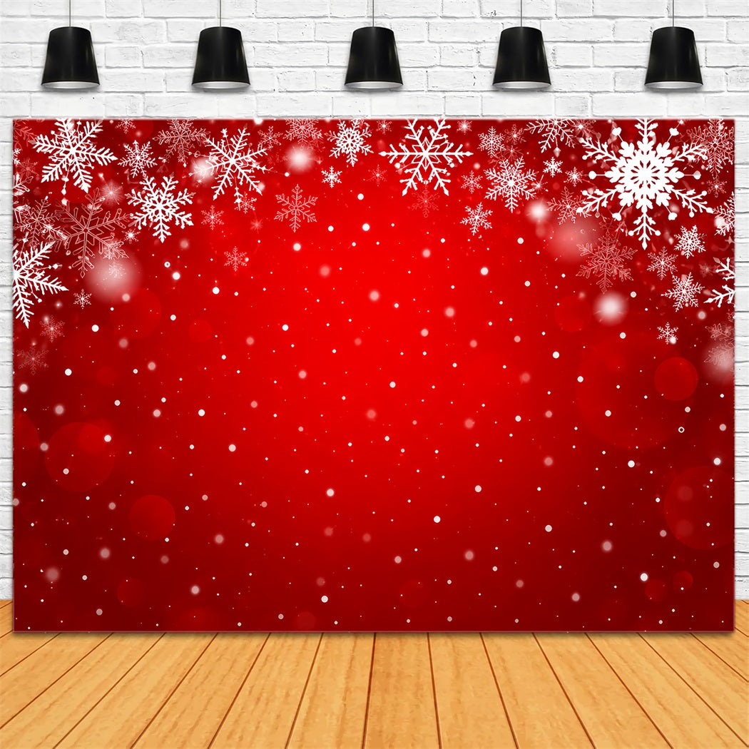Weihnachtlicher Hintergrund Karmesinrote Schneeflocken Bokeh-Muster HQ610-178