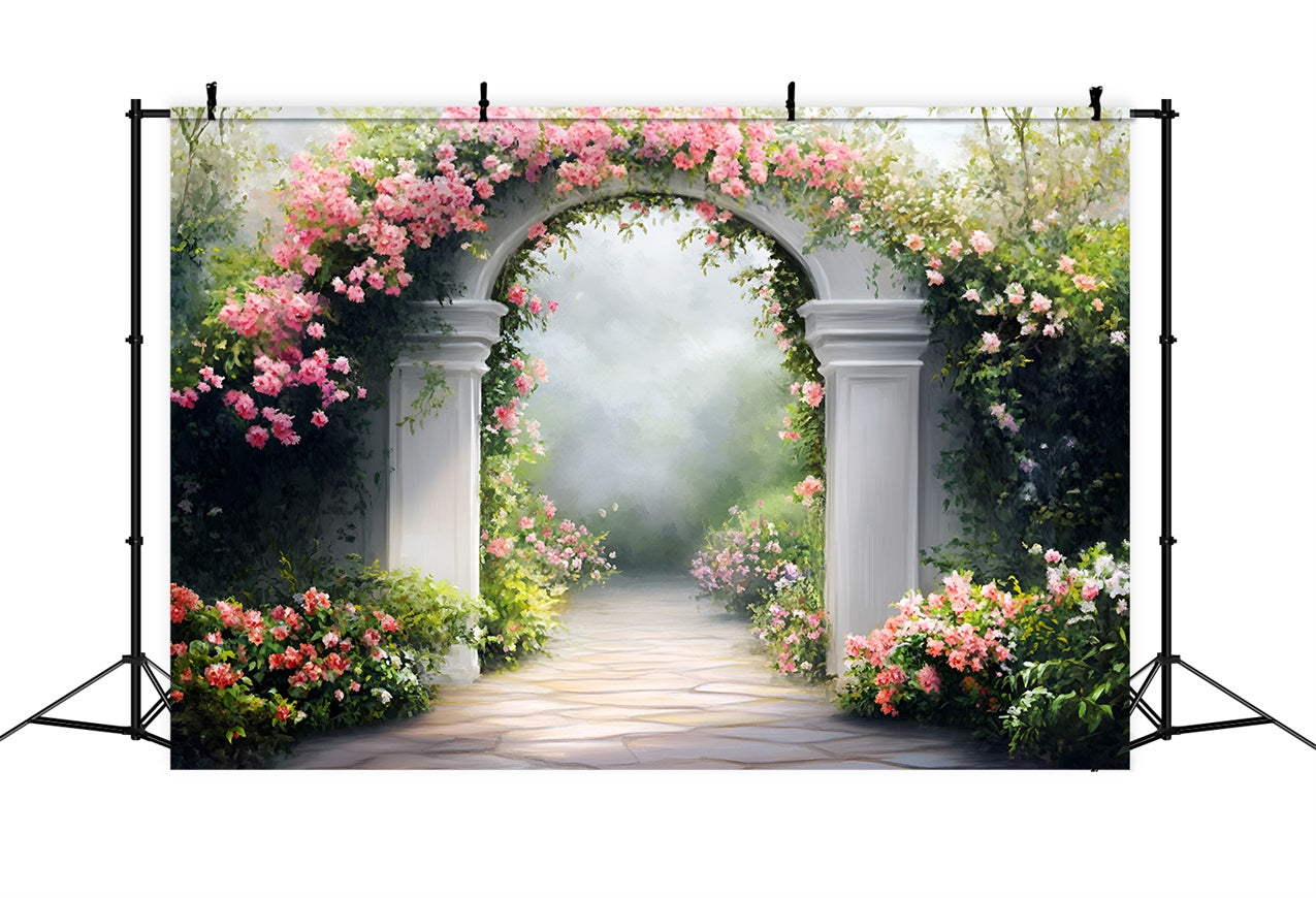 Fotografie Frühling Backdrops Verträumter Bogen Bedeckte Rosen Backdrop LXX1-115