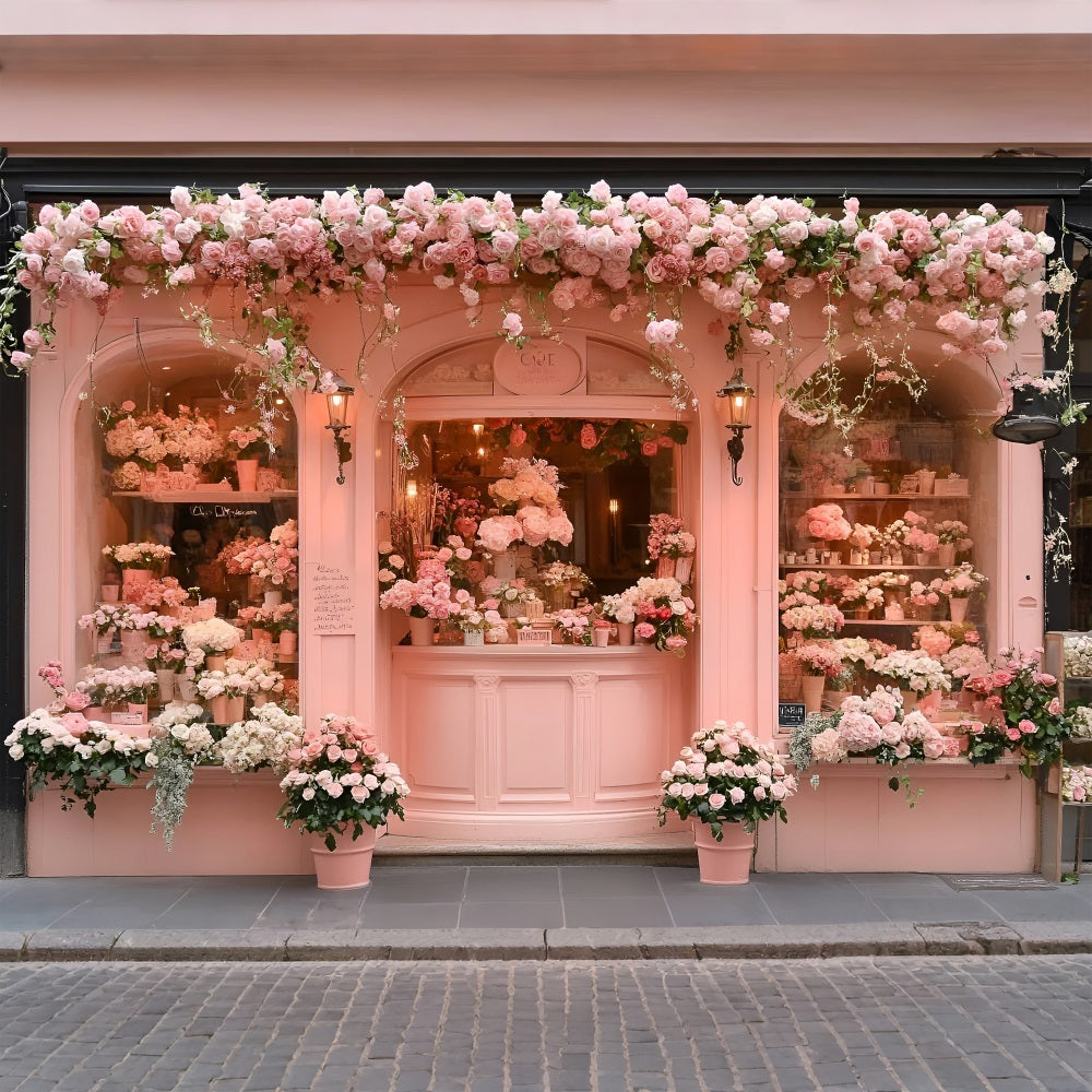 Frühling Fotografie Backdrop Märchenhaft Rosa Schaufenster Rosen Backdrop LXX1-156