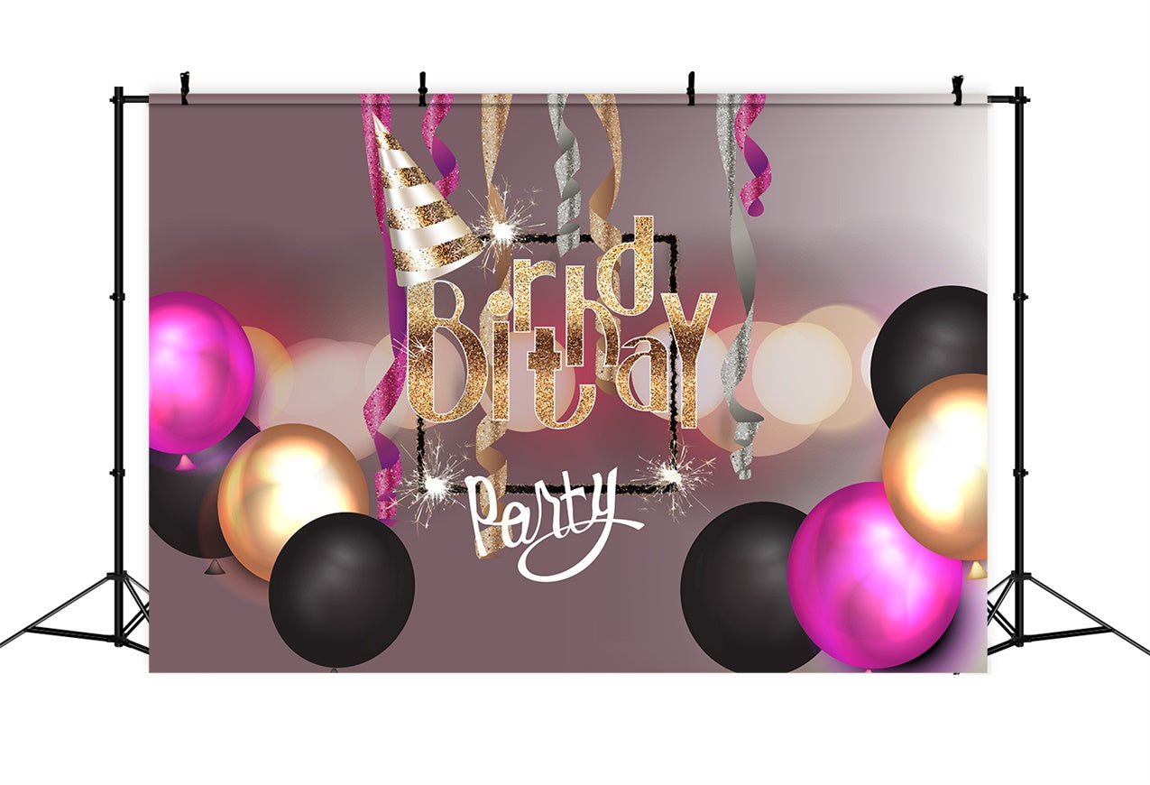 Personalisierte Geburtstagskulisse Party Glam Funkelnde Ballonkulisse LXX1-236