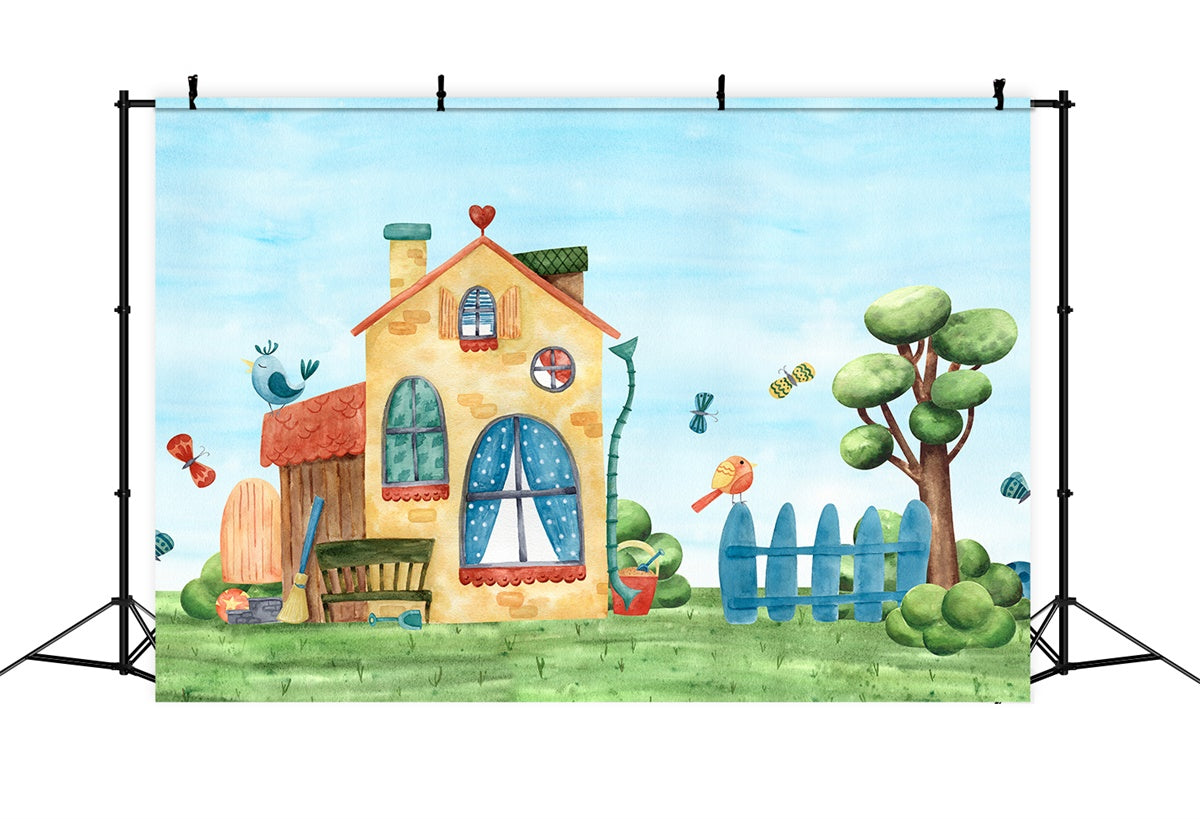 Haustier Fotografie Hintergrund Kulissen Landhaus Aquarell Vögel Hintergrund LXX1-298