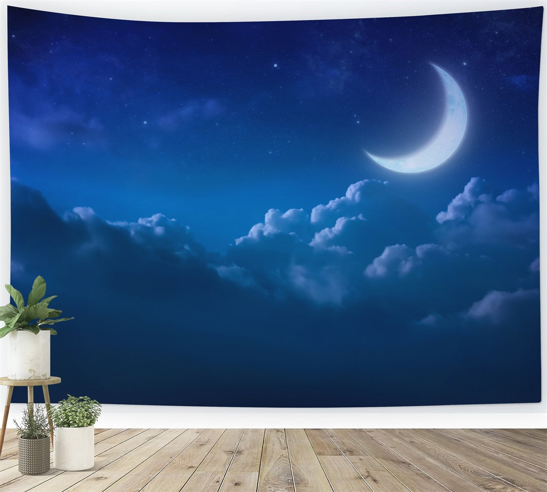 Himmel Fotohintergrund Mondlicht Stille Wolken Hintergrund LXX1-354