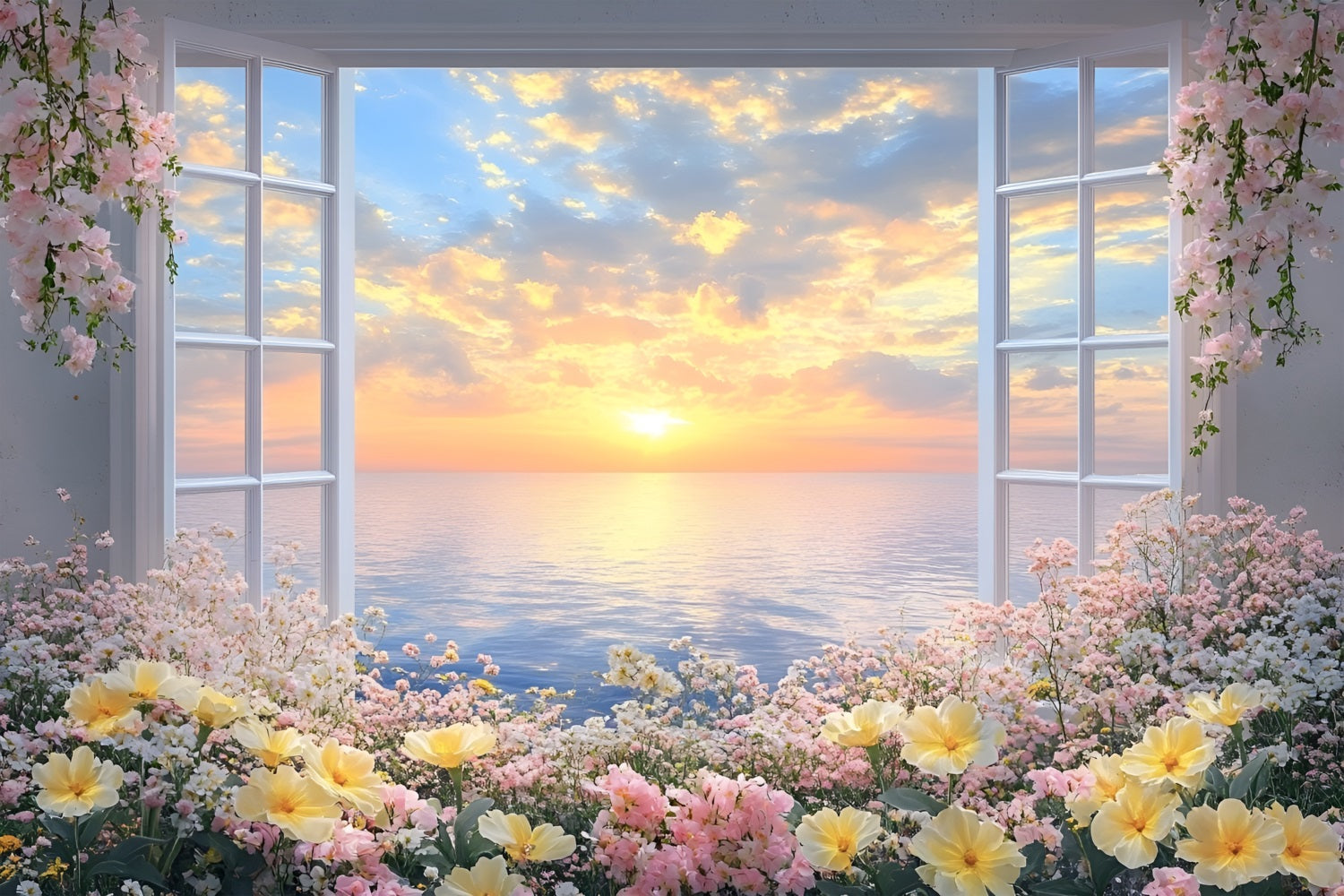 Frühlings-Hintergrundbilder Fotografie Floral Fensteransicht Sonnenuntergang Hintergrund LXX1-71