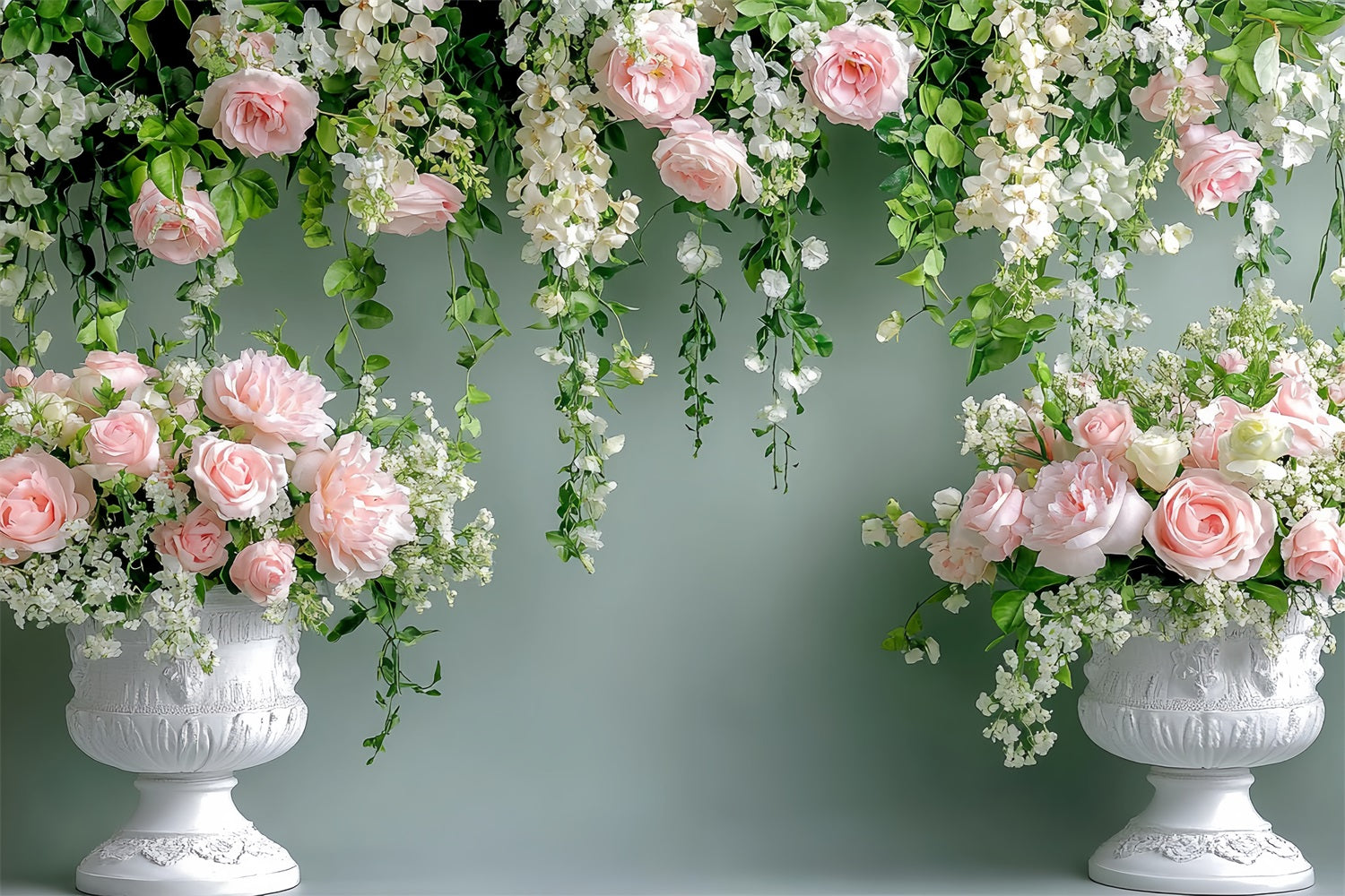 Spring Backdrop Ideen Hanging Florals Urn Decor Backdrop LXX1-9