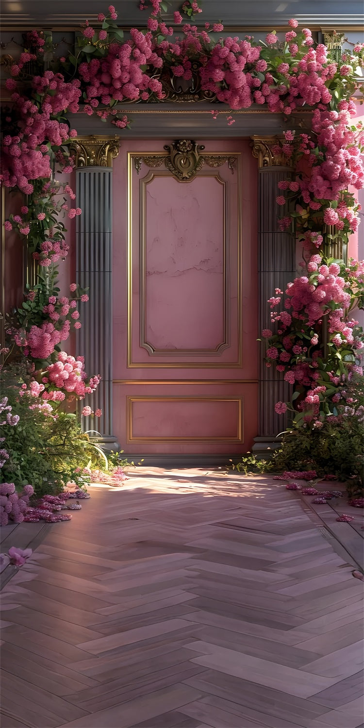 Fine Art Backdrops Vintage Elegance Pink Floral Sweep Backdrop LXX2-259
