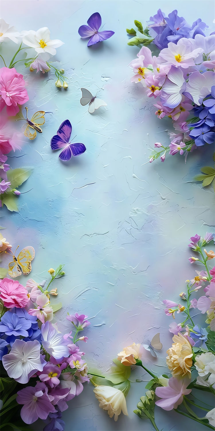 Fine Art Backdrops Schmetterlingstanz Florale Fantasie Sweep Backdrop LXX2-261