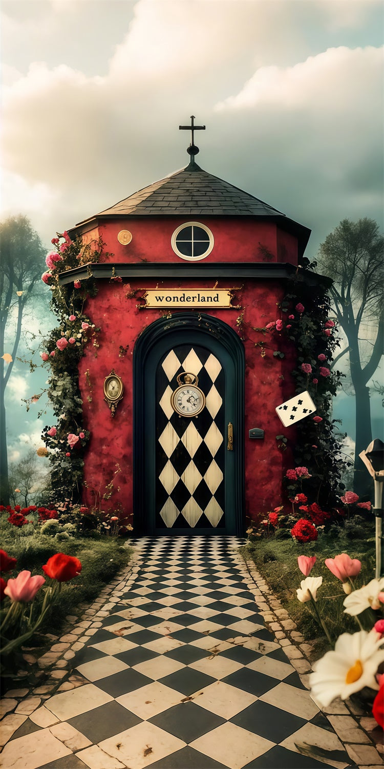 Ostern Backdrops Mystic Cottage Schachbrett Pfad Sweep Backdrop LXX2-274