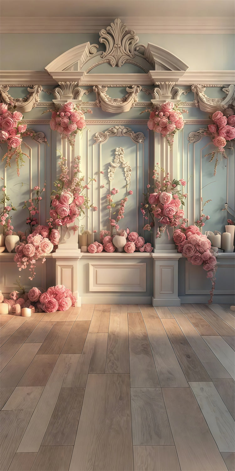 Florale Fotokulissen Rose Dekor Verzierte Wand Sweep Hintergrund LXX2-281