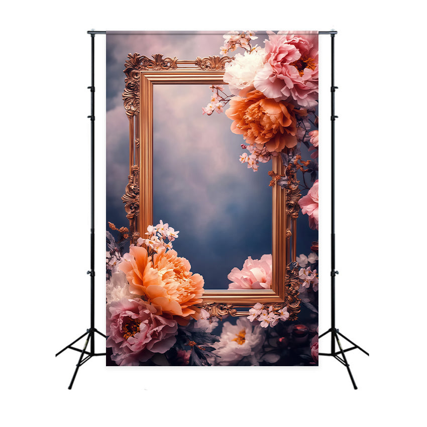 Backdrop für Muttertag Barocke Blumenrahmen Backdrop LXX3-43