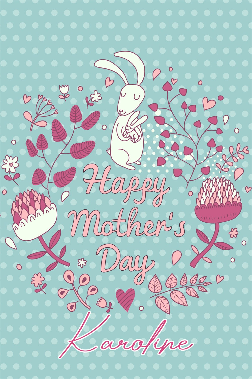 Fotokulissen für Muttertag Gelassenheit Floral Bunny Individueller Hintergrund LXX3-81