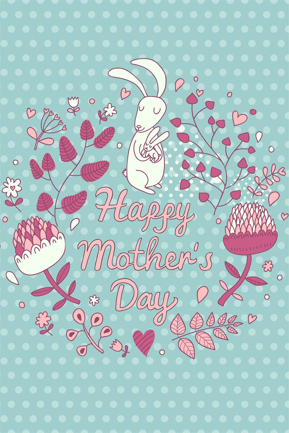 Fotokulissen für Muttertag Gelassenheit Floral Bunny Individueller Hintergrund LXX3-81