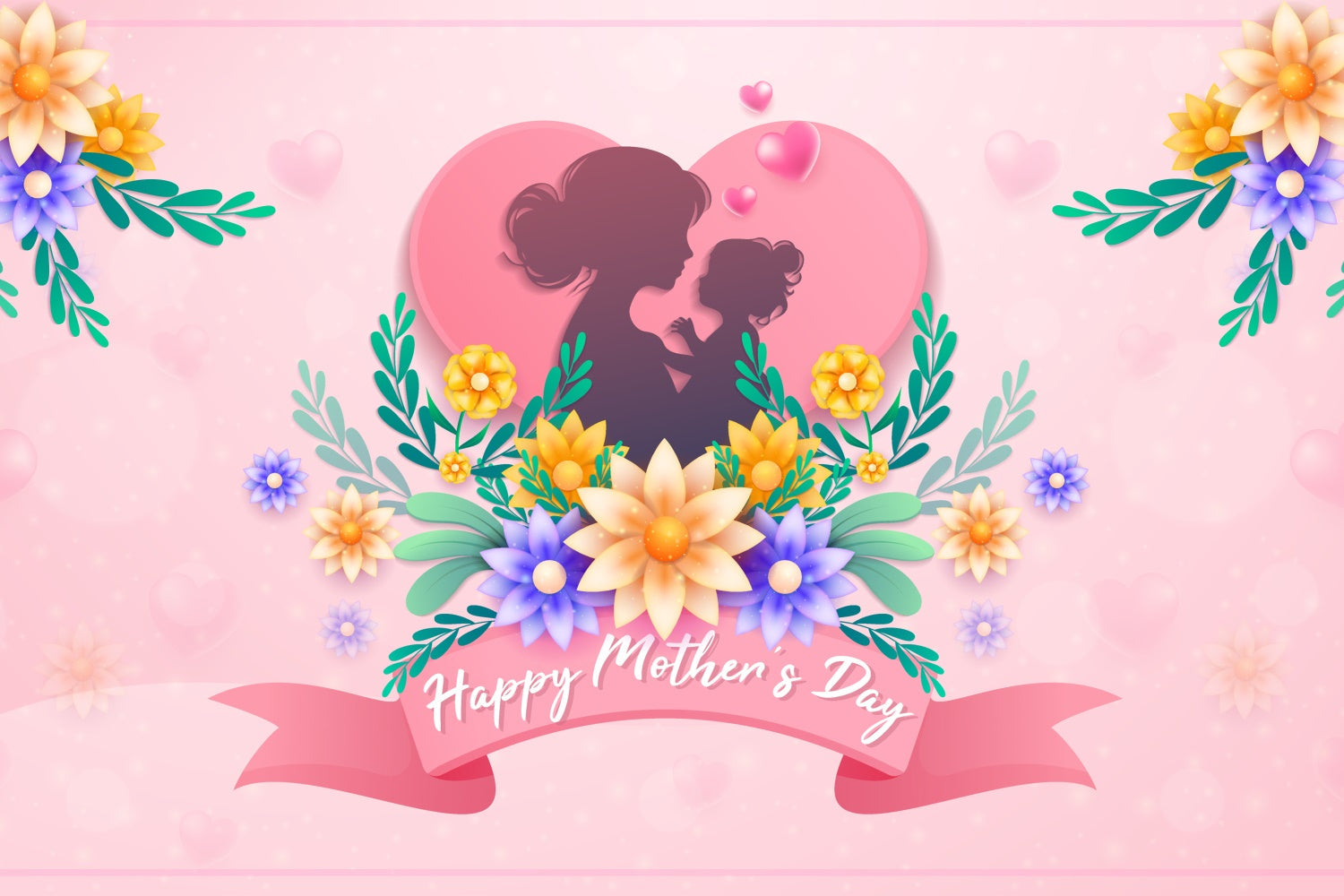 Muttertags-Hintergrund Tender Moments Floral Customized Backdrop LXX3-84