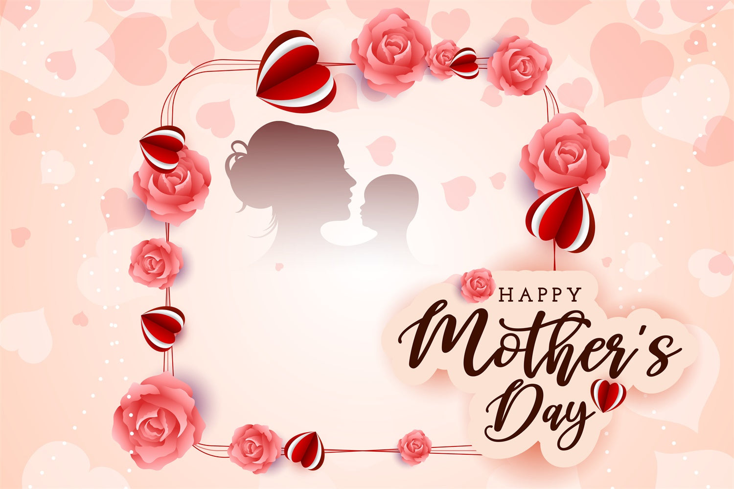 Hintergrundbilder für Muttertag Elegante Rose Herz Personalisierte Hintergrundbilder LXX3-85
