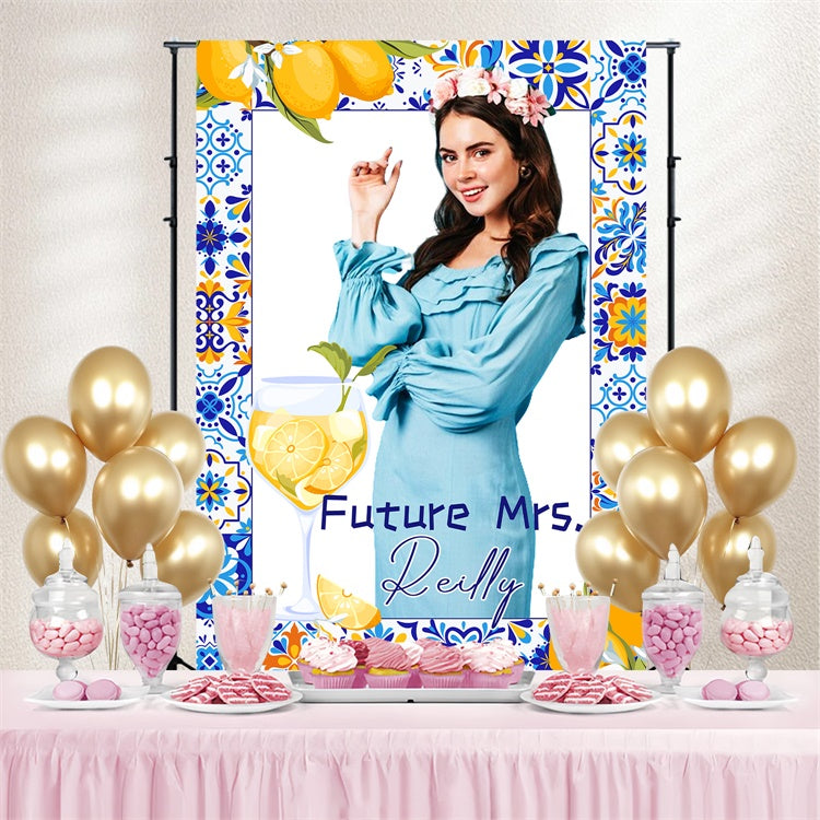 Individueller Hintergrund für Hochzeit Bold Floral Lemon Backdrop LXX4-125