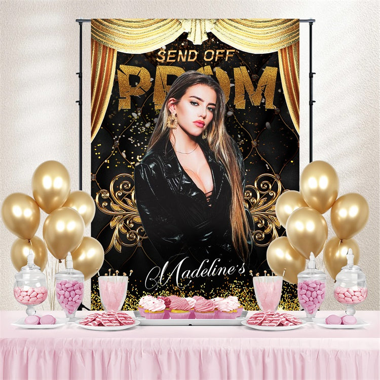 Prom Backdrops Goldener Vorhang Glam Graduation Party Backdrop LXX4-145