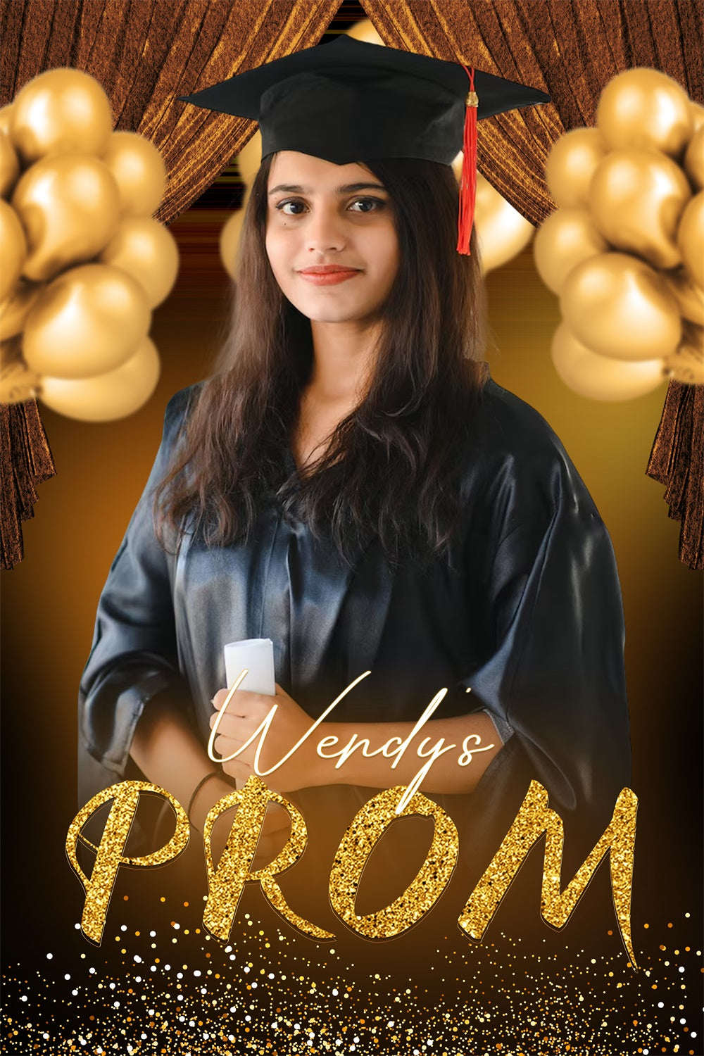 Abschlussball 2025 Backdrop Luxe Gold Ballons Graduation Party Backdrop LXX4-146