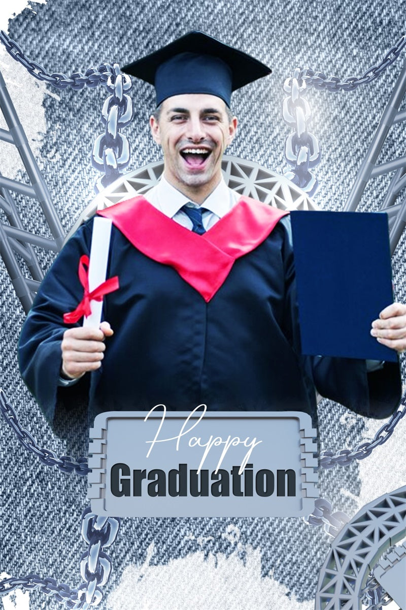 Graduated Backdrop Silber Ketten Custom Graduation Party Backdrop LXX4-149