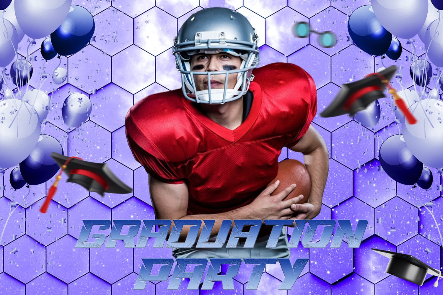 Personalisierte Graduation Backdrops Galactic Grid Graduation Party Backdrop LXX4-154