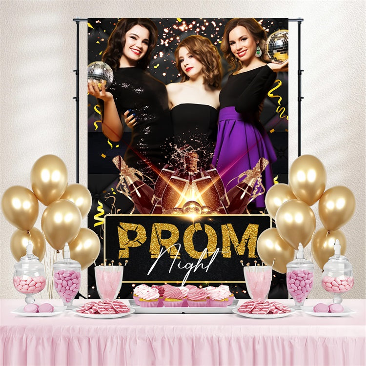 Abschlussball-Hintergrund Ideen Glitter Champagner Abschlussfeier Hintergrund LXX4-161