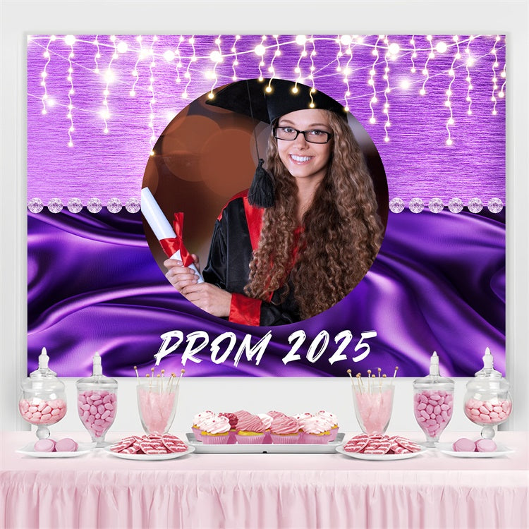 Prom Backdrop Sparkling Lights Lila Graduation Party Backdrop LXX4-168