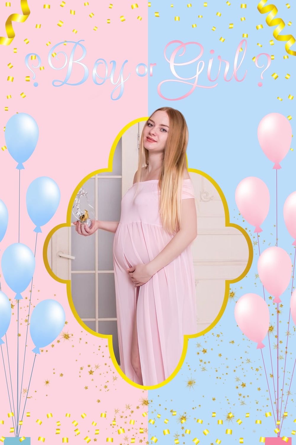 Baby Shower Backdrops Gender Reveal Glitzernde Ballons Individuell gestalteter Backdrop LXX4-183