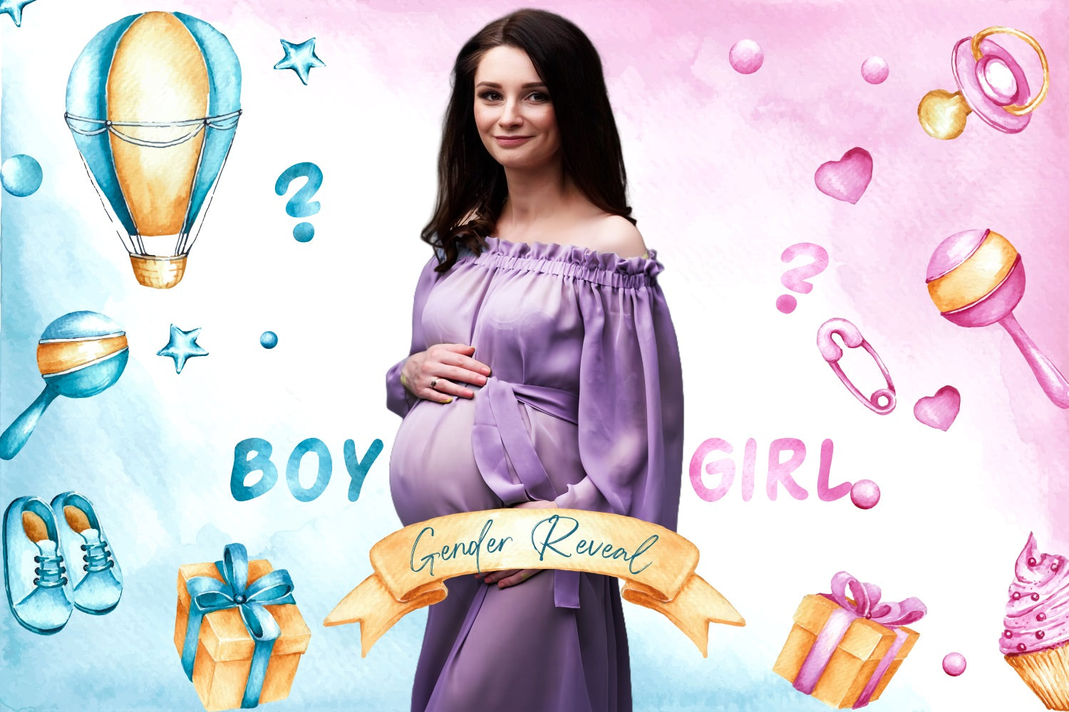 Backdrop für Baby Shower Junge oder Mädchen Ballon Personalisierte Backdrop LXX4-194