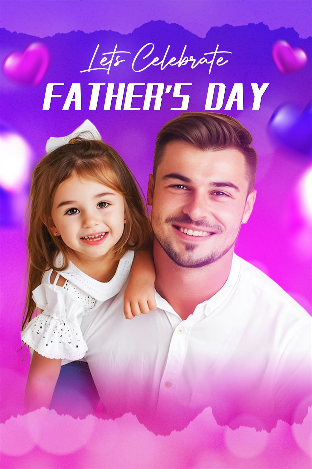 Backdrops für Vatertag Lila Herz glühen Individuelles Backdrop LXX4-70