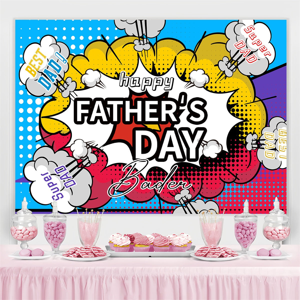 Vatertag Backdrops Cartoon Boom Text Individuelles Backdrop LXX4-80