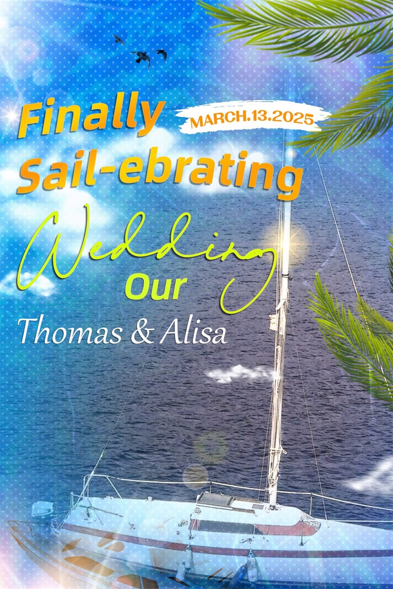 Individueller Hintergrund für die Hochzeit Romantischer Hintergrund zum Segeln LXX4-96