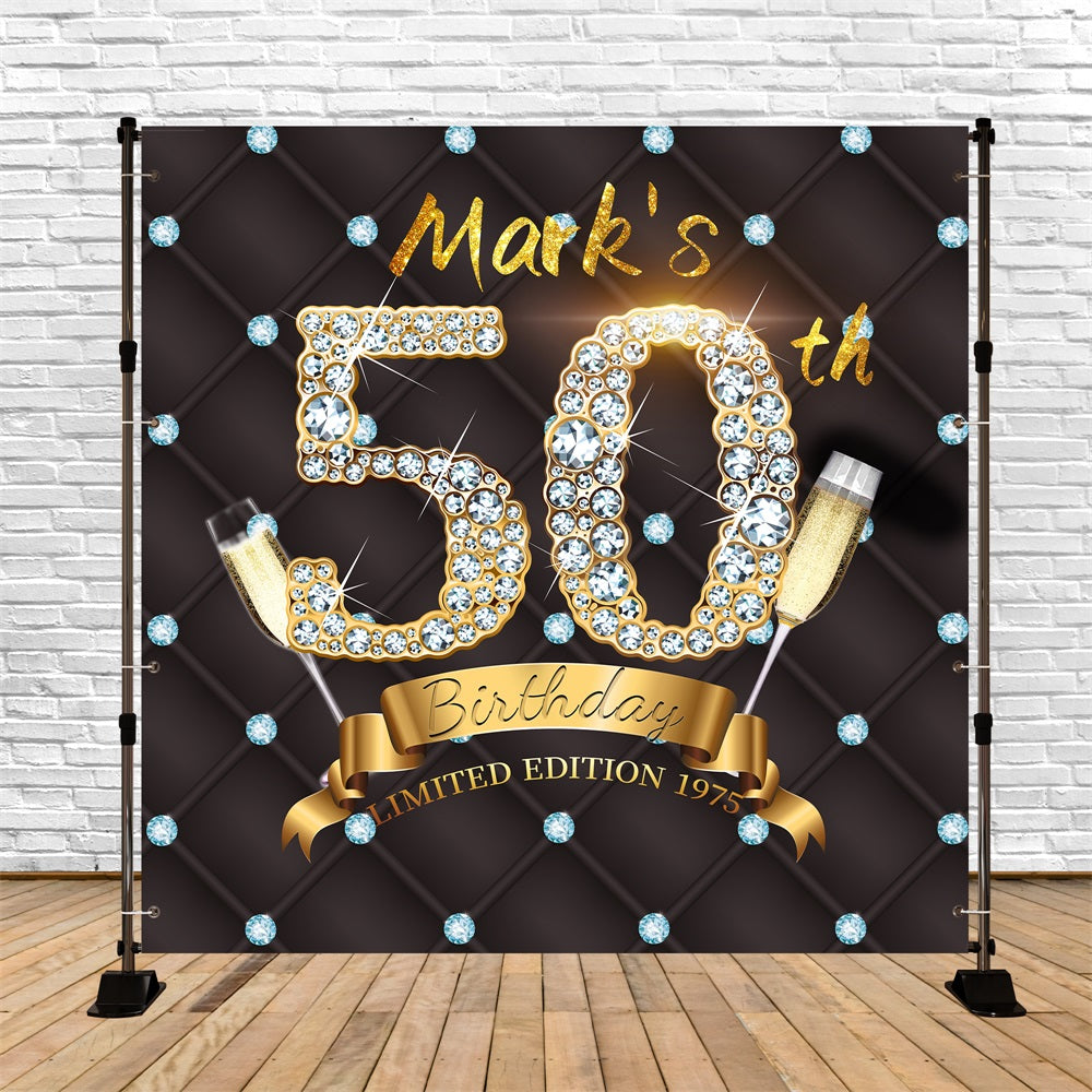 50. Geburtstag Fotohintergrund Diamond Bash Individuell gestalteter Hintergrund LXX5-109