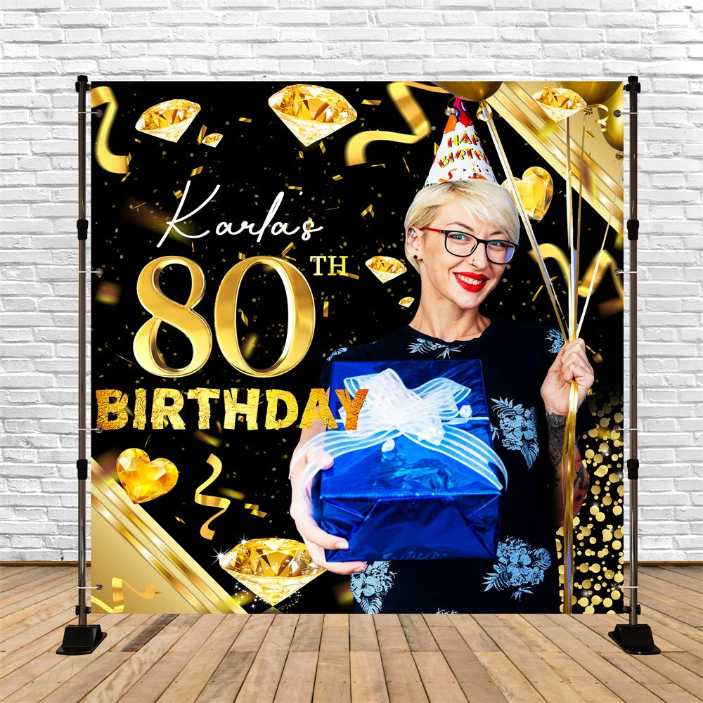 Geburtstag Backdrop 80. Diamond Theme Individuelles Backdrop LXX5-111
