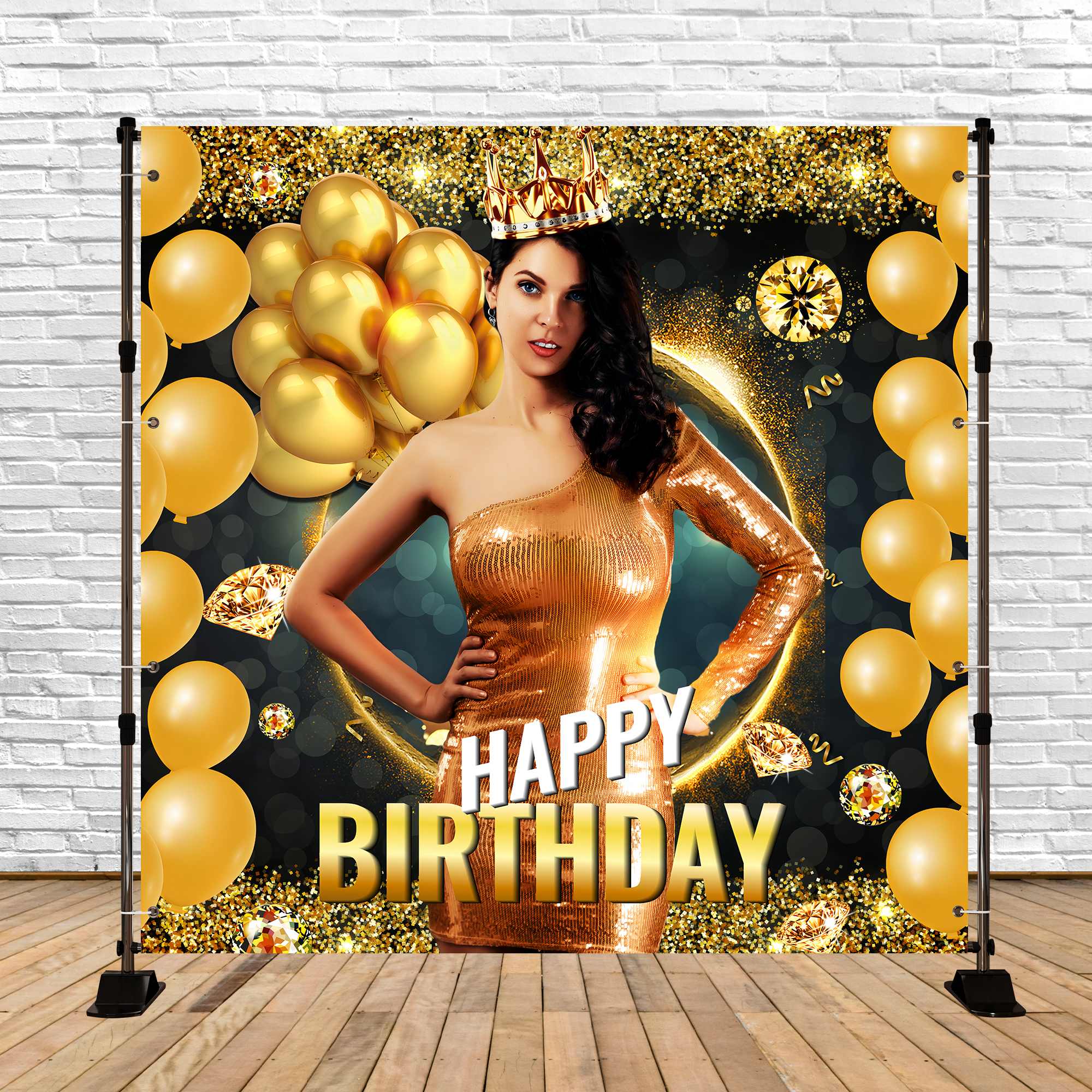 Geburtstag Backdrops Sparkle Party Ballons Personalisierte Backdrop LXX5-116