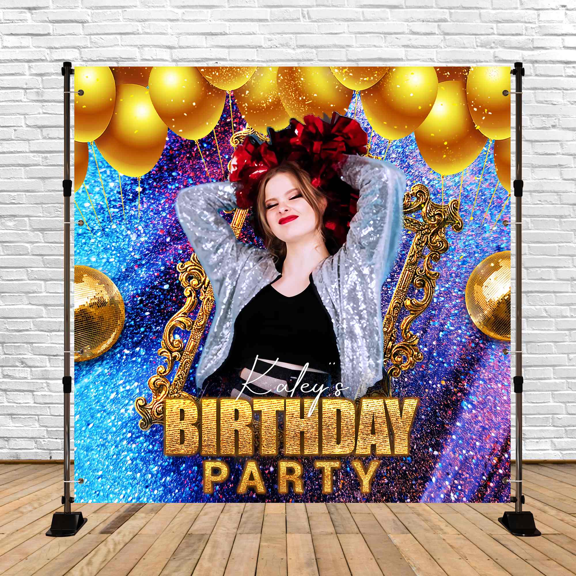 Geburtstag Backdrop Ideen Glitter Ballon Rahmen Custom Backdrop LXX5-119