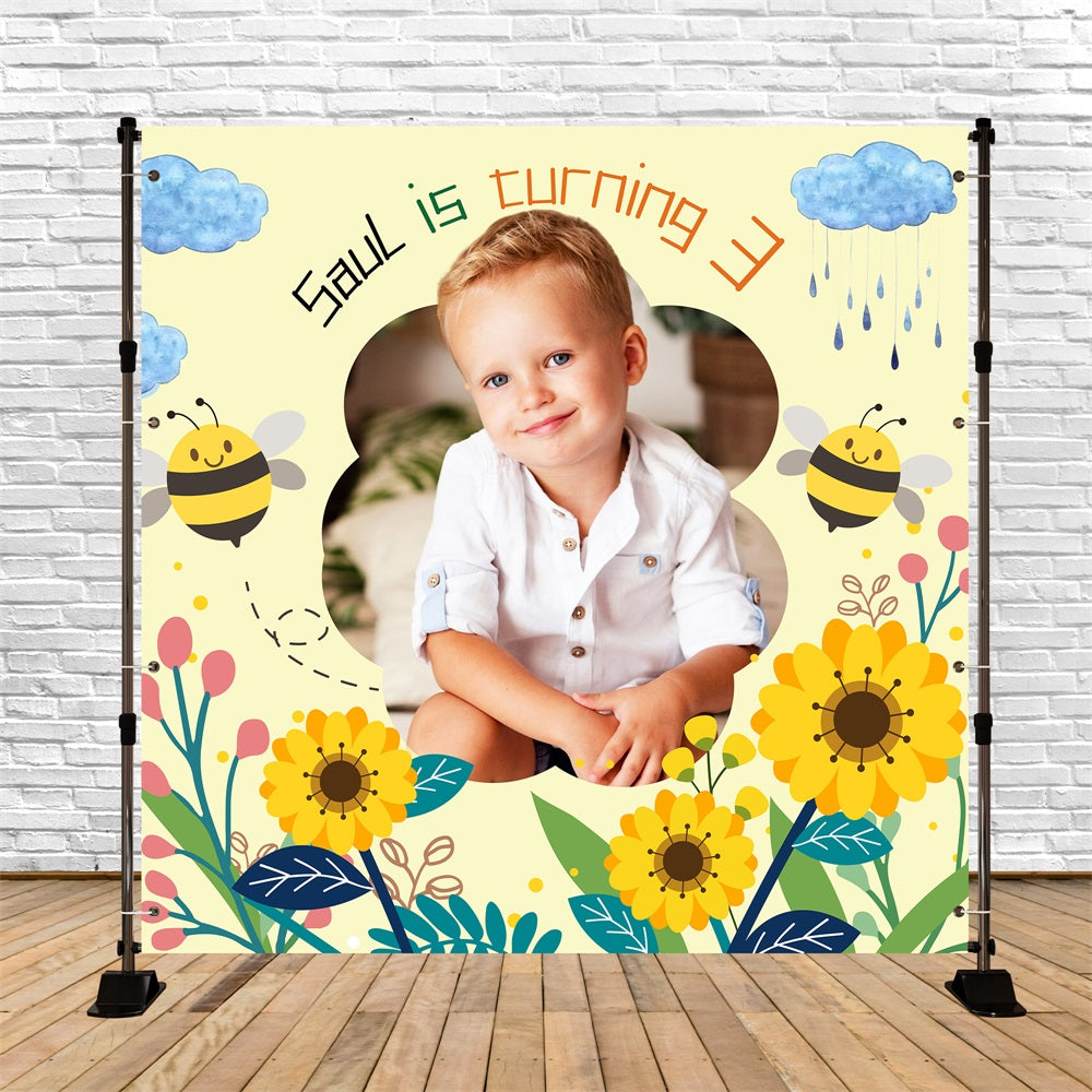 Geburtstag Party Backdrop 3. Bee Blooms Backdrop LXX5-130