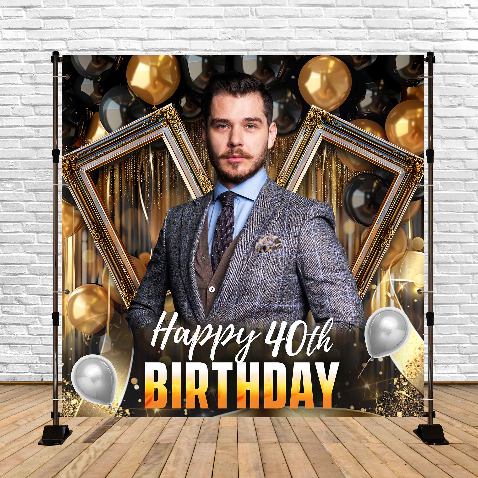 40. Geburtstag Backdrop Bash Ballon Custom Backdrop LXX5-149