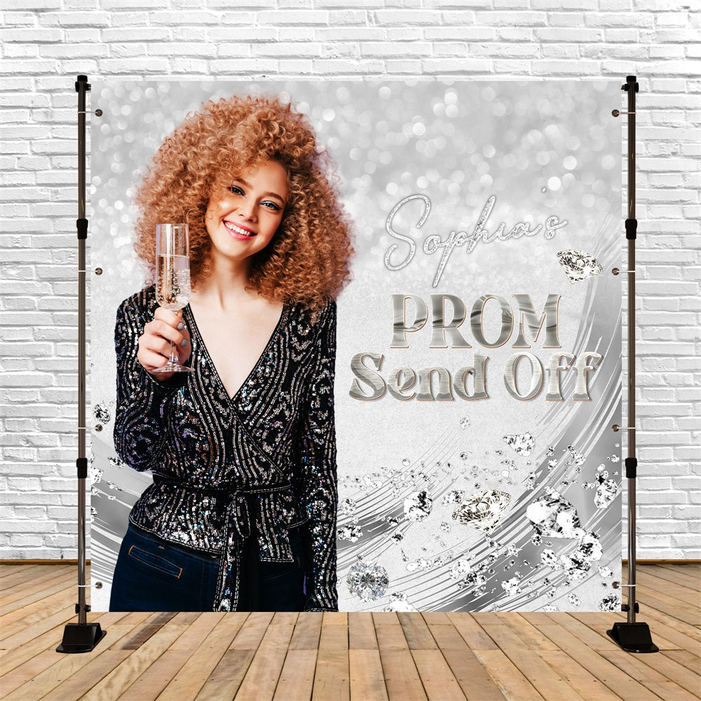 Prom Backdrop Silber funkelnde benutzerdefinierte Party Graduation Backdrop LXX5-201