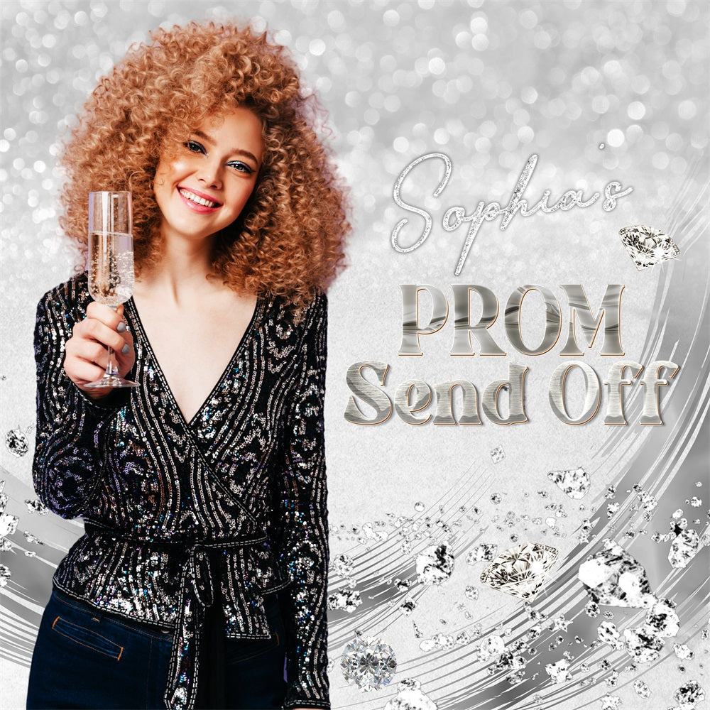 Prom Backdrop Silber funkelnde benutzerdefinierte Party Graduation Backdrop LXX5-201