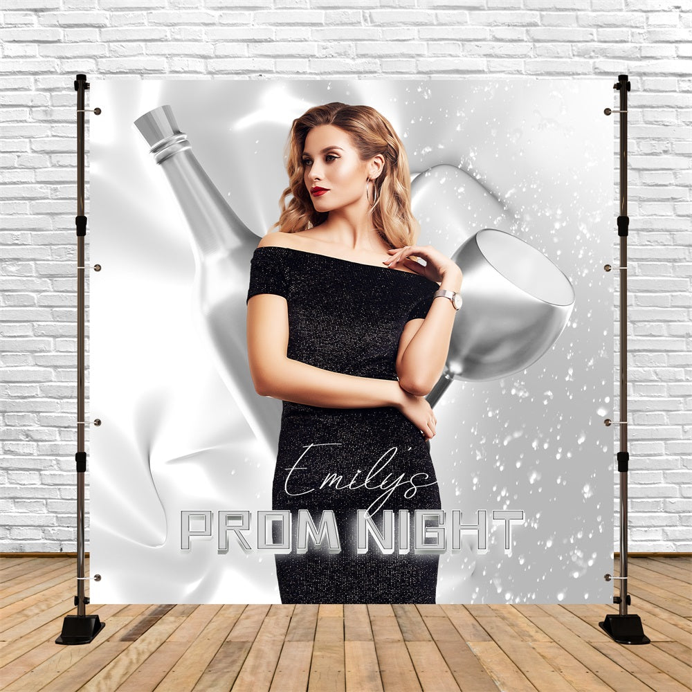Prom Backdrops Silber Glühen Champagner Personalisierte Party Graduation Backdrop LXX5-202