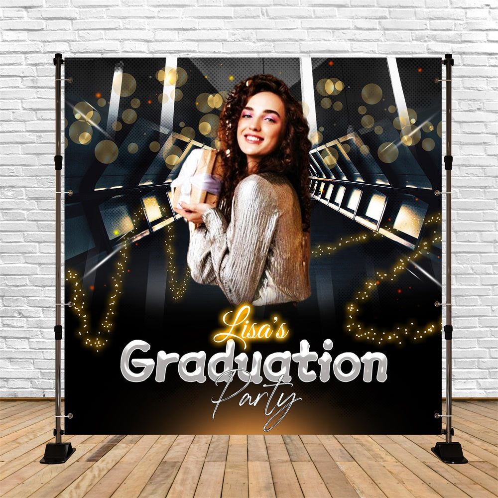 Abschlussfeier Fotohintergrund Bereit zu glänzen Personalisierte Party Abschlussfeier Hintergrund LXX5-210