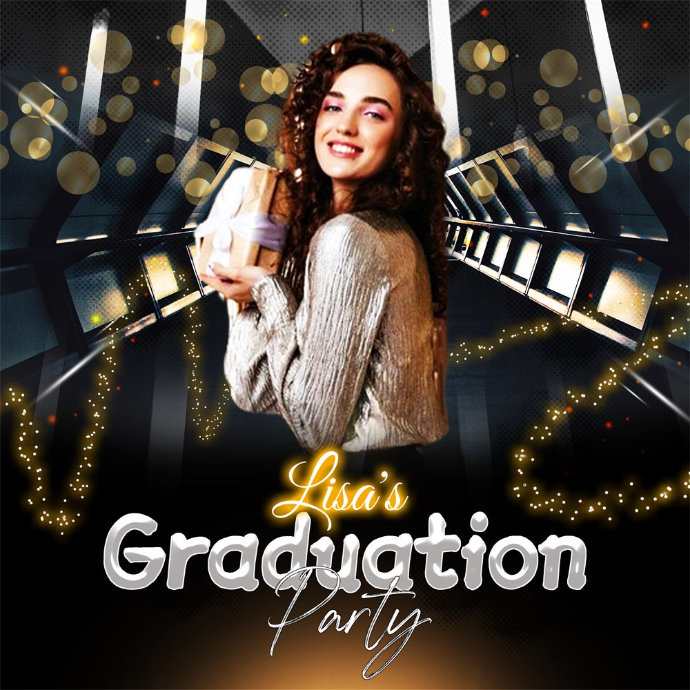 Abschlussfeier Fotohintergrund Bereit zu glänzen Personalisierte Party Abschlussfeier Hintergrund LXX5-210