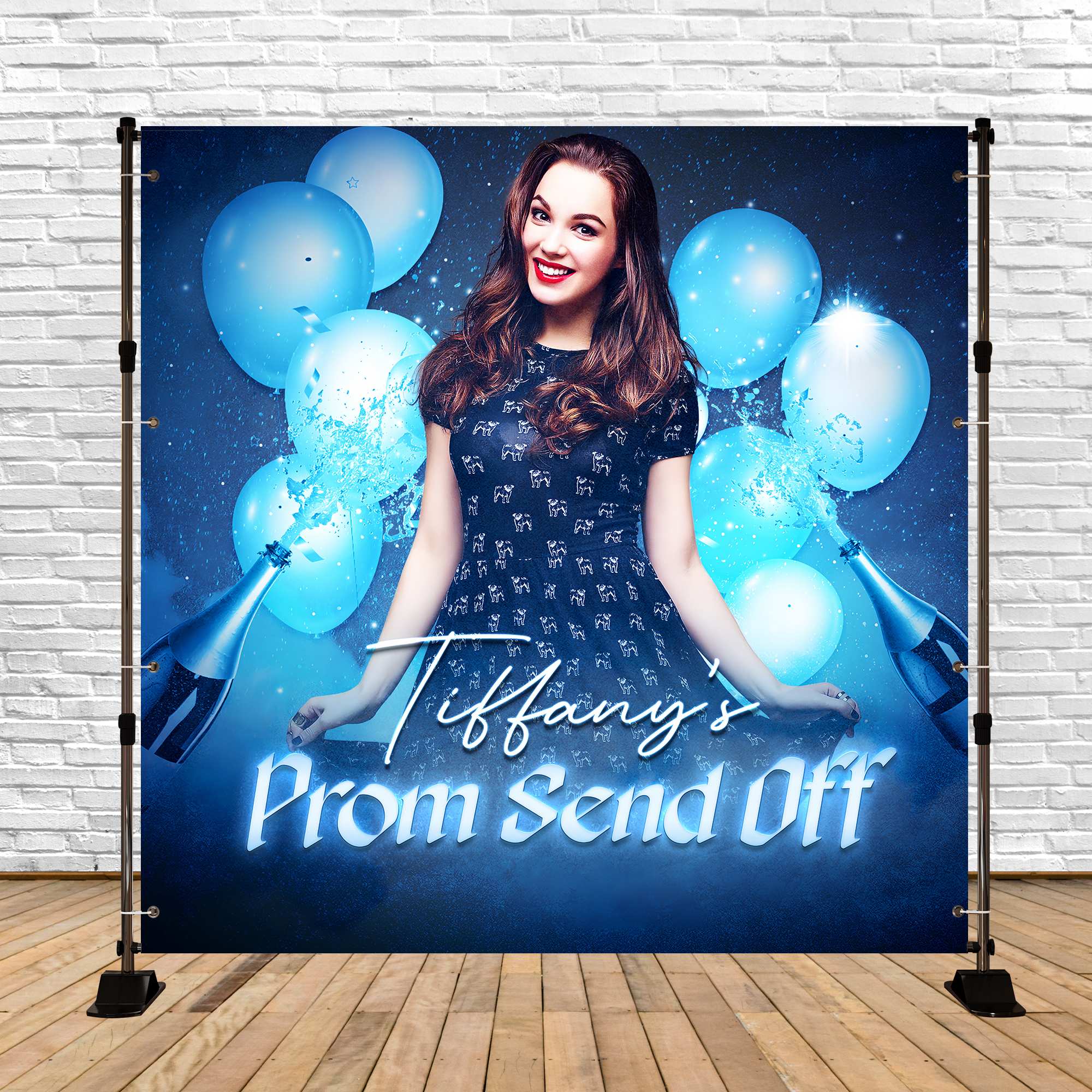 Prom 2025 Backdrop Champagne Balloon Cheers Personalisierte Party Abschlussfeier Backdrop LXX5-212