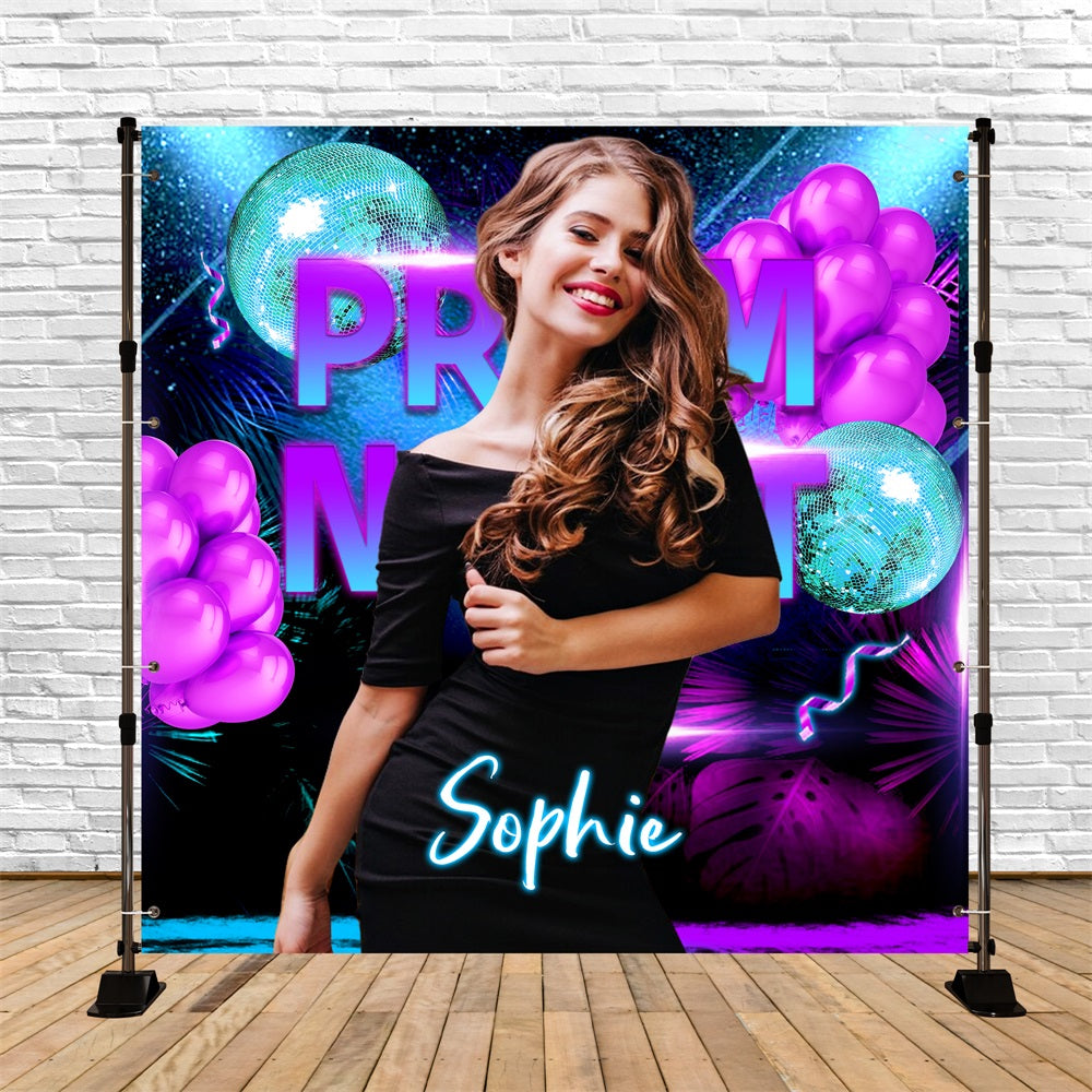 Abschlussball-Hintergrund Disco Lichter Ballons Personalisierte Party Abschlussfeier Hintergrund LXX5-216