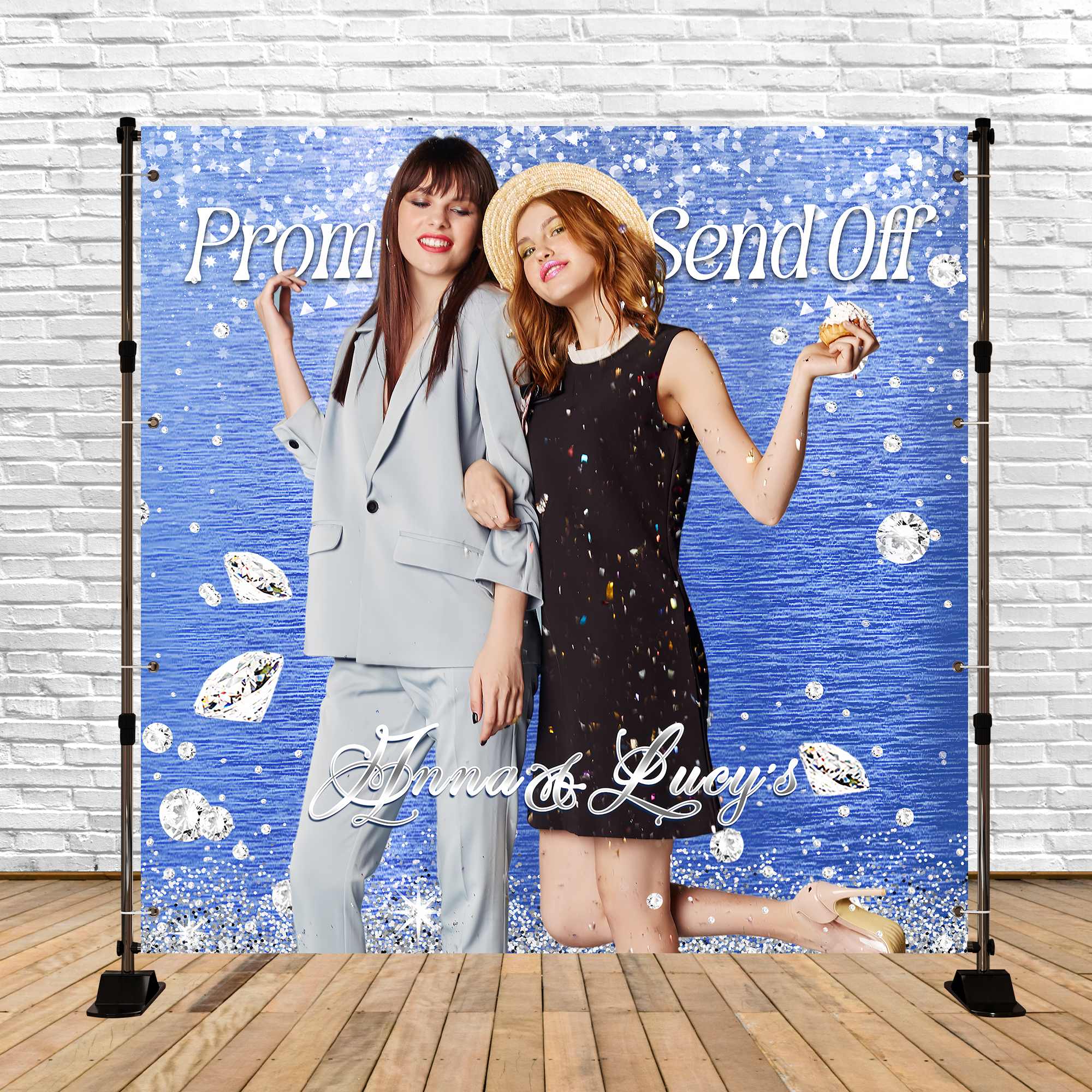 Prom 2025 Backdrop Diamond Send-Off Personalisierte Party Abschlussfeier Backdrop LXX5-219