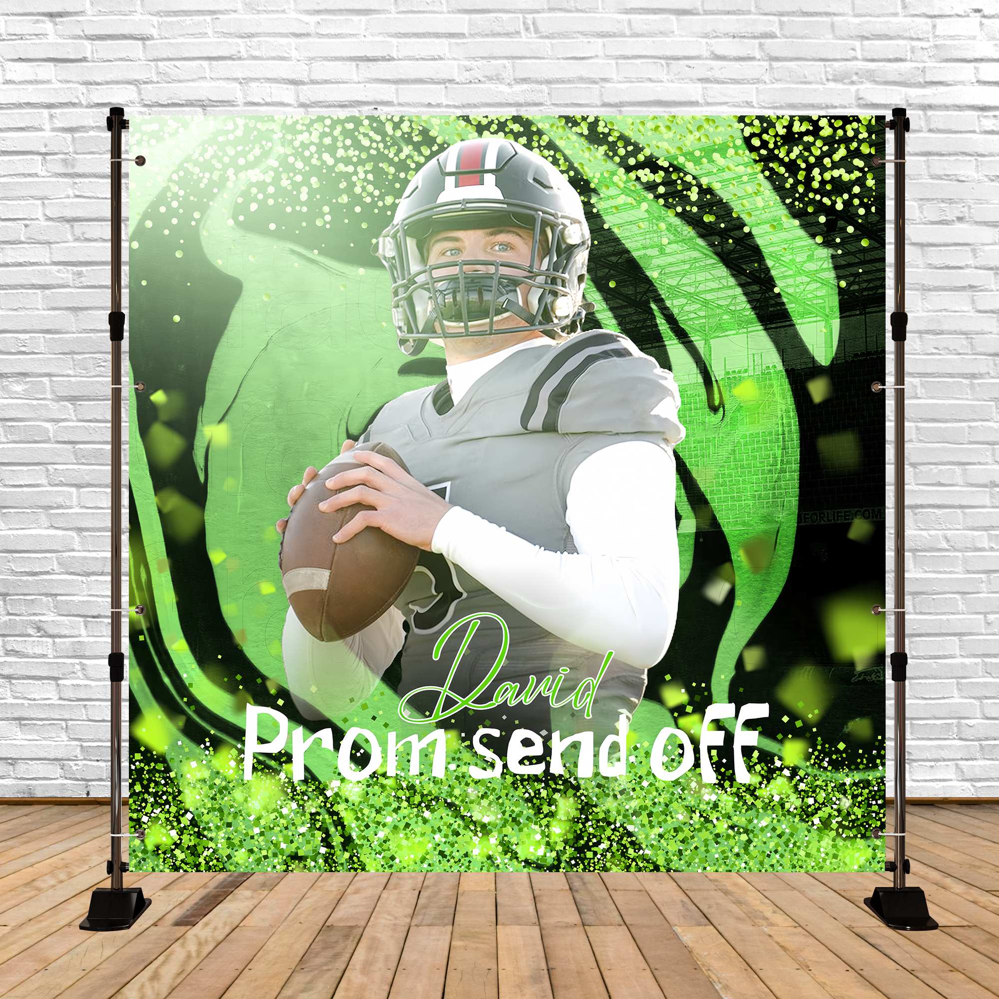 Prom Backdrop Ideen Grün Glitter Personalisierte Party Graduation Backdrop LXX5-220
