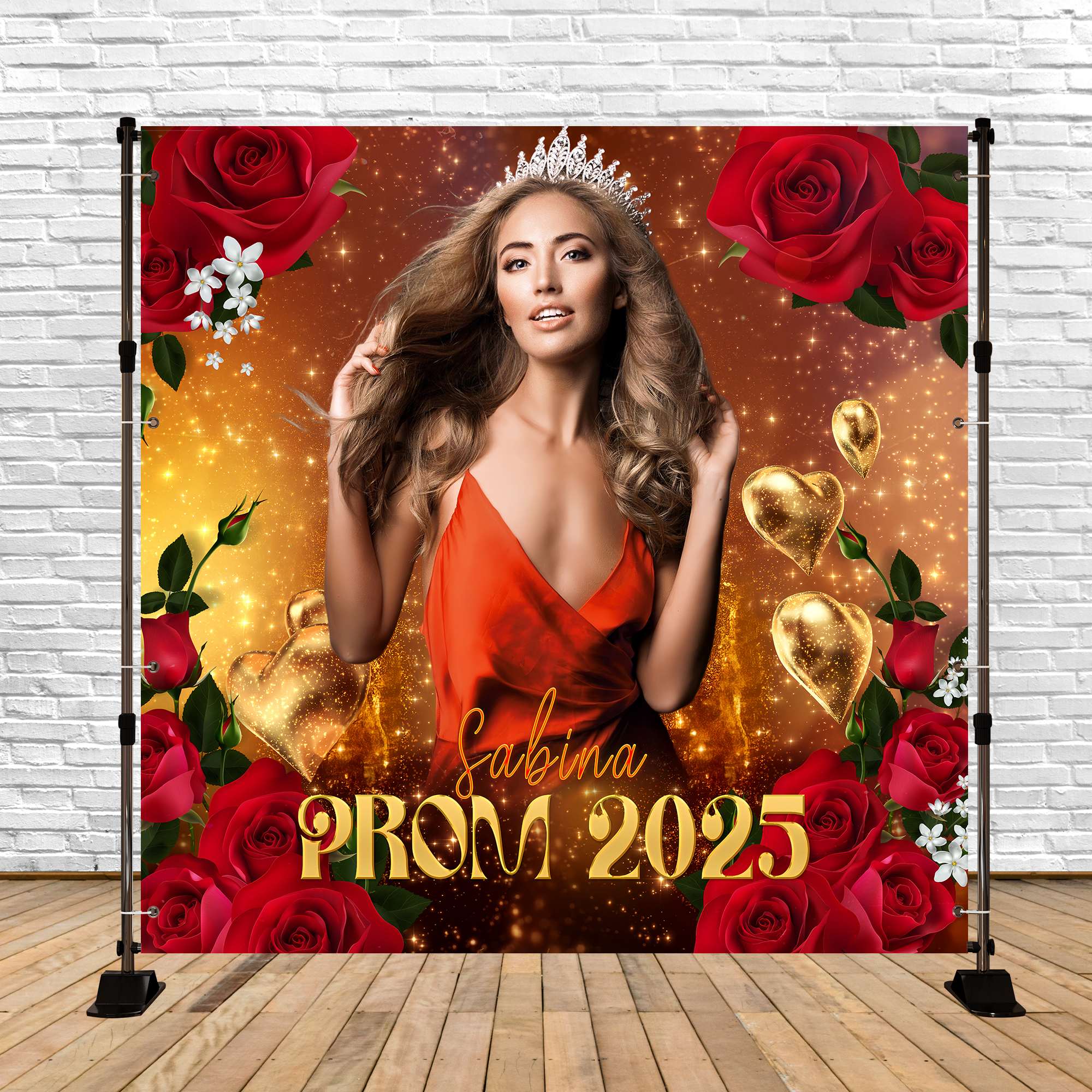 Prom Backdrops Radiance Roses Personalisierte Party Graduation Backdrop LXX5-231