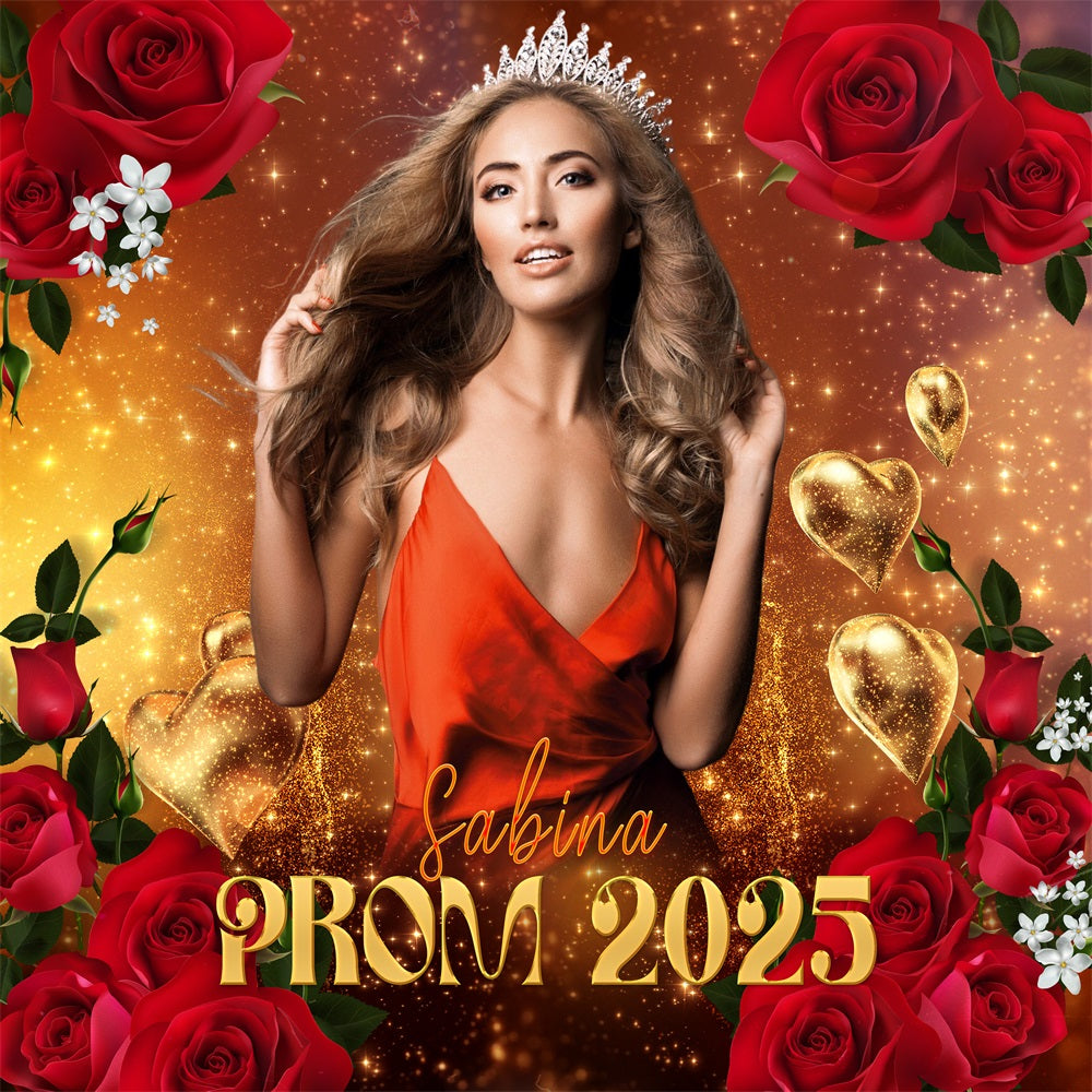 Prom Backdrops Radiance Roses Personalisierte Party Graduation Backdrop LXX5-231