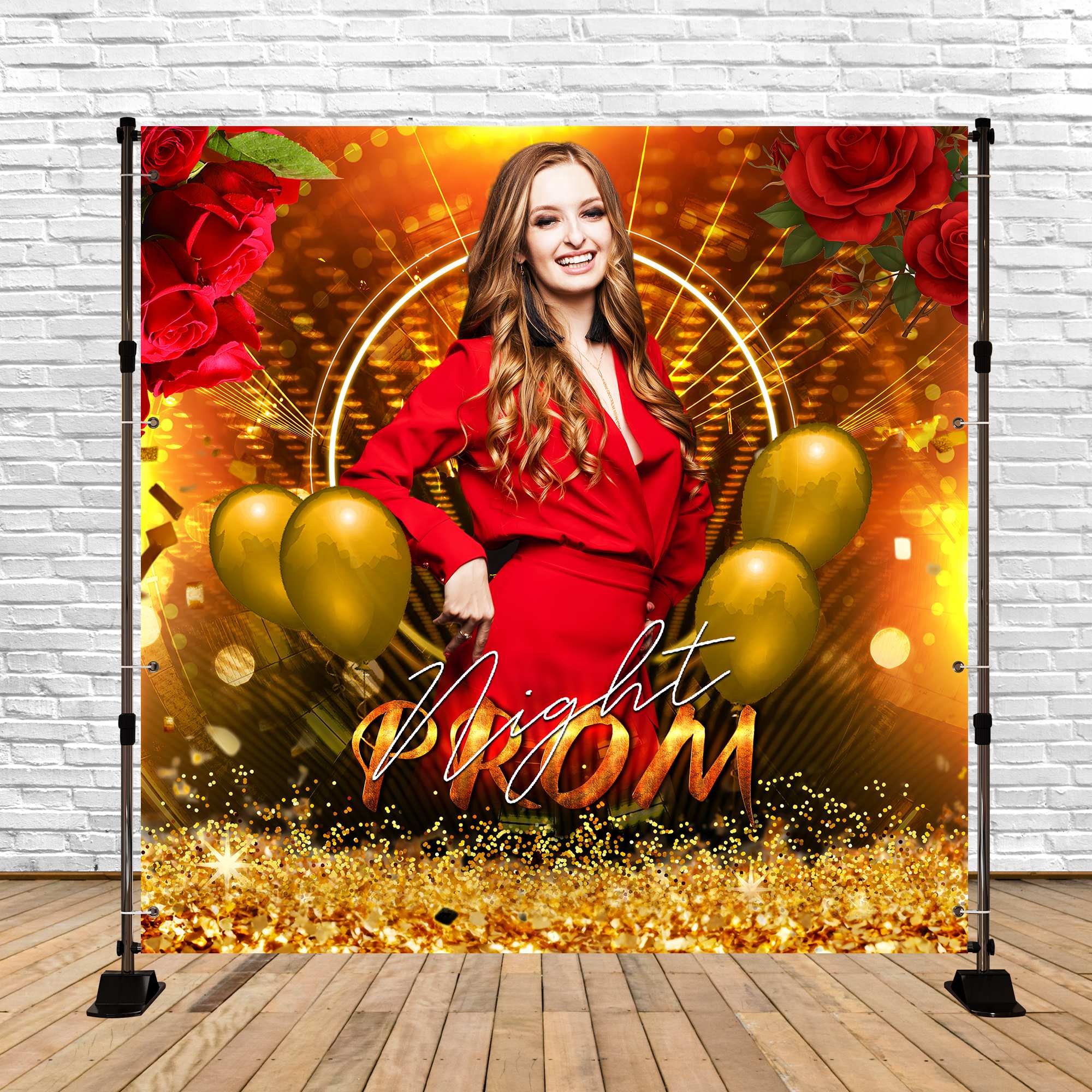 Abschlussball Fotohintergrund Disco Rose Night Personalisierte Party Abschlussfeier Hintergrund LXX5-232
