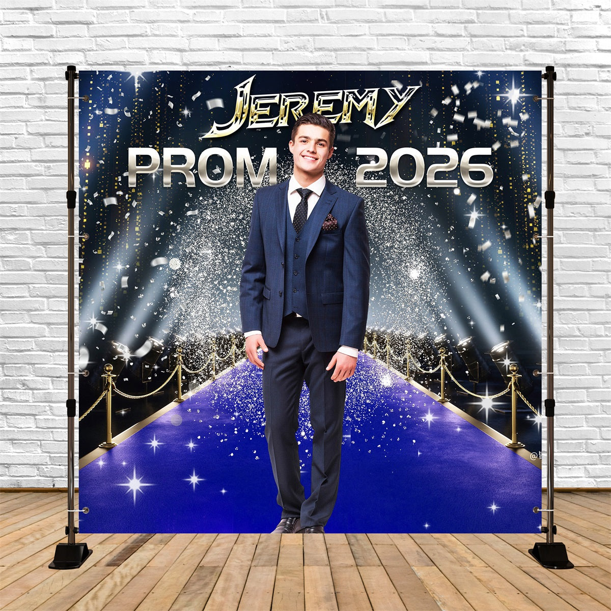 Prom 2026 Hintergrund Sternenblauer Teppich Personalisierte Party Abschlussfeier Hintergrund LXX5-233